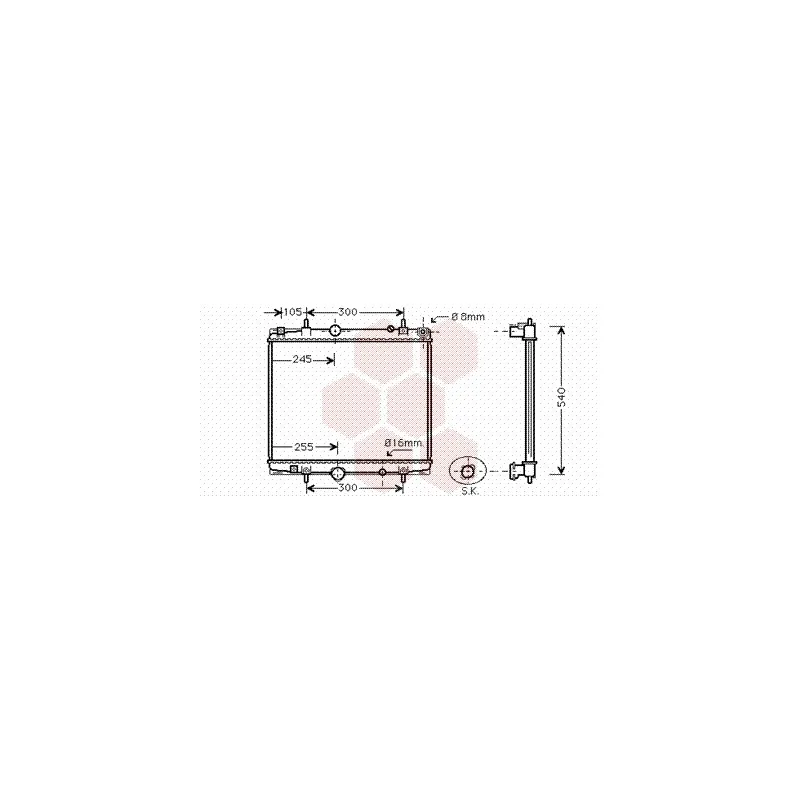 Radiateur, refroidissement du moteur VAN WEZEL 40002274