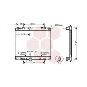 Radiateur, refroidissement du moteur VAN WEZEL 40002276