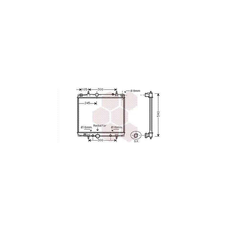 Radiateur, refroidissement du moteur VAN WEZEL 40002276
