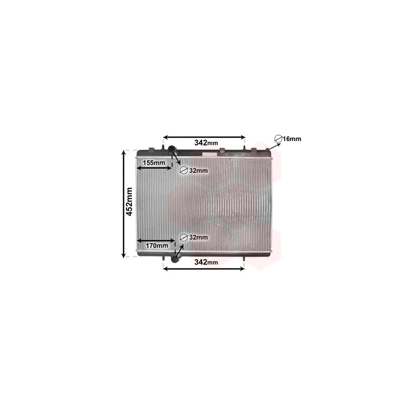 Radiateur, refroidissement du moteur VAN WEZEL 40002281