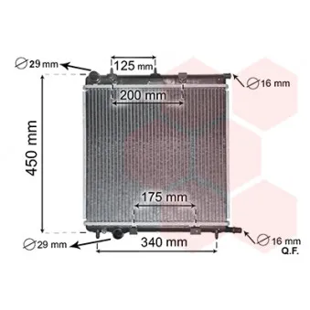 Radiateur, refroidissement du moteur VAN WEZEL 40002289