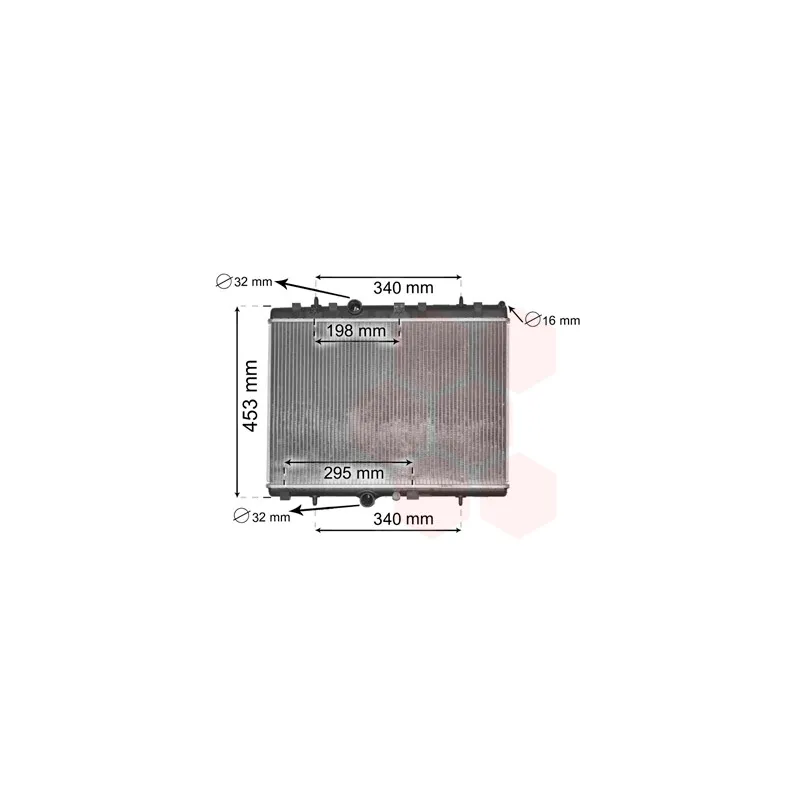 Radiateur, refroidissement du moteur VAN WEZEL 40002290