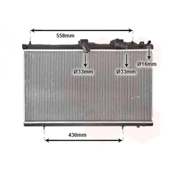 Radiateur, refroidissement du moteur VAN WEZEL 40002296