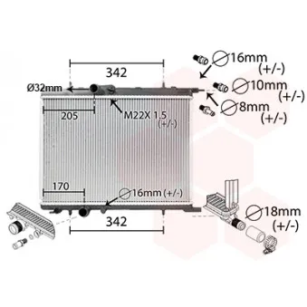 Radiateur, refroidissement du moteur VAN WEZEL 40002300