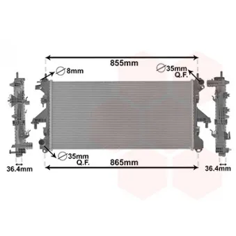 Radiateur, refroidissement du moteur VAN WEZEL 40002304