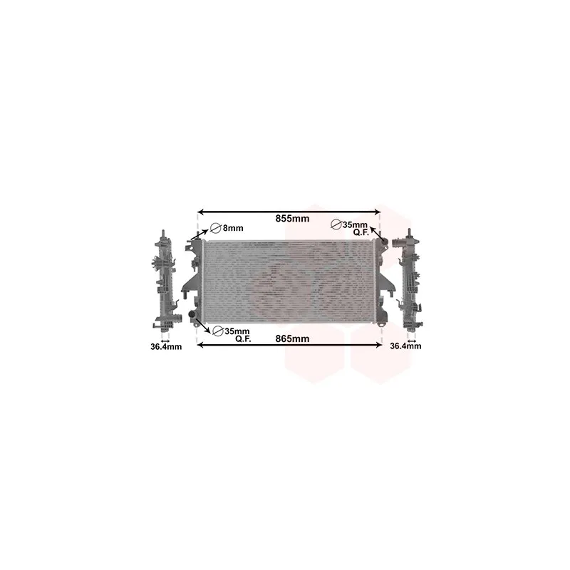 Radiateur, refroidissement du moteur VAN WEZEL 40002305