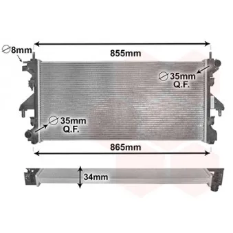 Radiateur, refroidissement du moteur VAN WEZEL 40002308