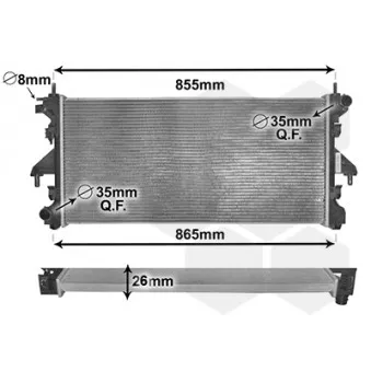 Radiateur, refroidissement du moteur VAN WEZEL 40002309