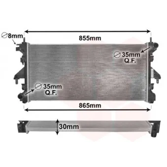 Radiateur, refroidissement du moteur VAN WEZEL 40002310