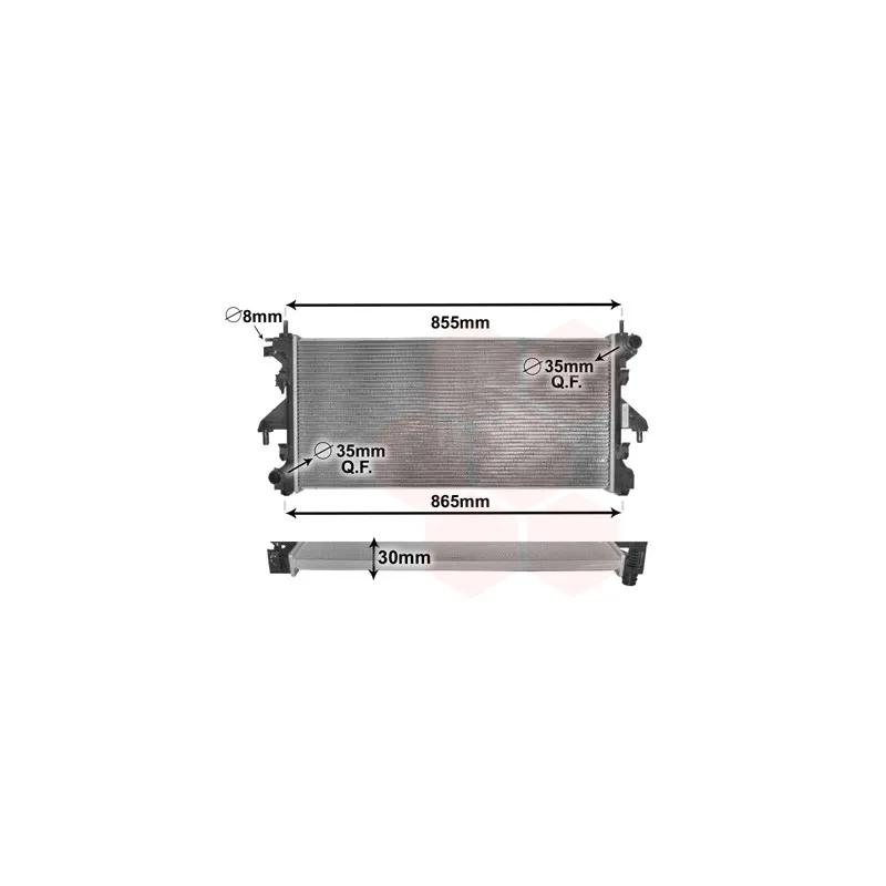 Radiateur, refroidissement du moteur VAN WEZEL 40002310