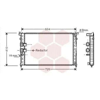 Radiateur, refroidissement du moteur VAN WEZEL 40002339