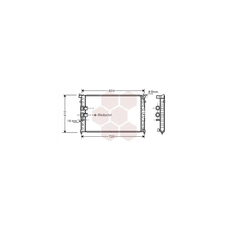 Radiateur, refroidissement du moteur VAN WEZEL 40002339