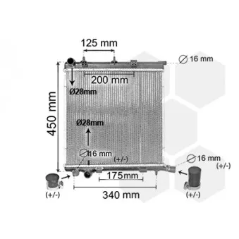 Radiateur, refroidissement du moteur VAN WEZEL 40002368