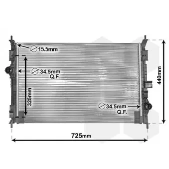 Radiateur, refroidissement du moteur VAN WEZEL 40002386