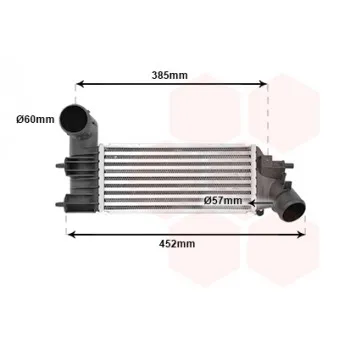 Intercooler, échangeur VAN WEZEL 40004204