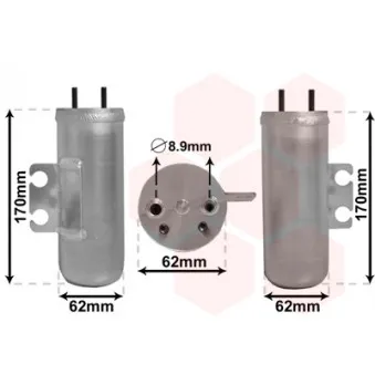 Filtre déshydratant, climatisation VAN WEZEL 4000D020