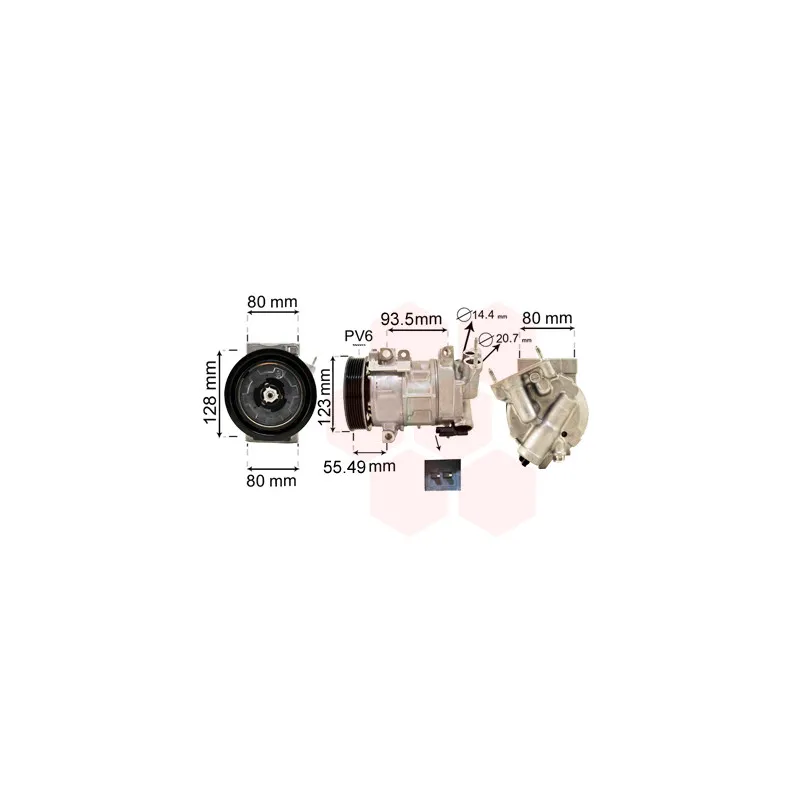 Compresseur, climatisation VAN WEZEL 4000K315