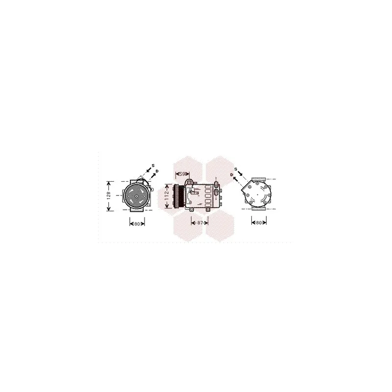 Compresseur, climatisation VAN WEZEL 4000K333