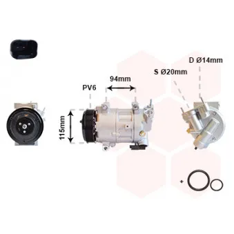 Compresseur, climatisation VAN WEZEL 4000K418