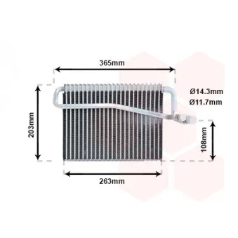 Évaporateur climatisation VAN WEZEL 4000V039