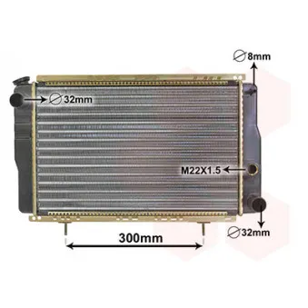 Radiateur, refroidissement du moteur VAN WEZEL 43002001