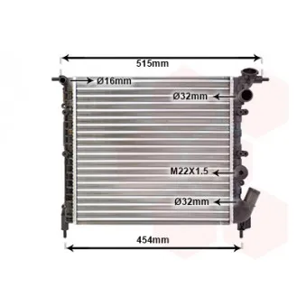 Radiateur, refroidissement du moteur VAN WEZEL 43002041