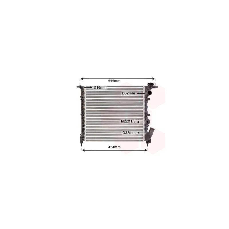 Radiateur, refroidissement du moteur VAN WEZEL 43002041