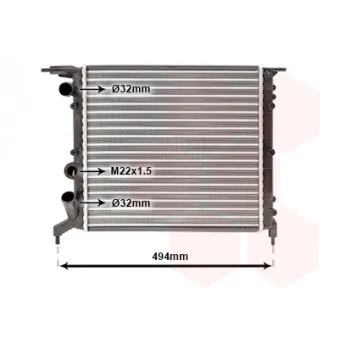 Radiateur, refroidissement du moteur VAN WEZEL 43002042