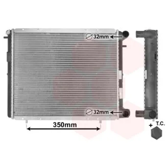 Radiateur, refroidissement du moteur VAN WEZEL 43002045