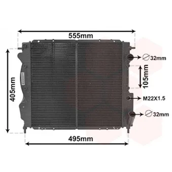 Radiateur, refroidissement du moteur VAN WEZEL 43002130