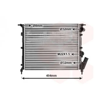 Radiateur, refroidissement du moteur VAN WEZEL 43002132