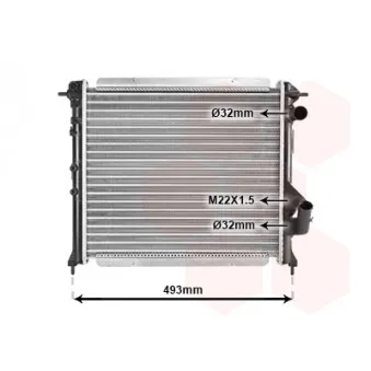 Radiateur, refroidissement du moteur VAN WEZEL 43002133