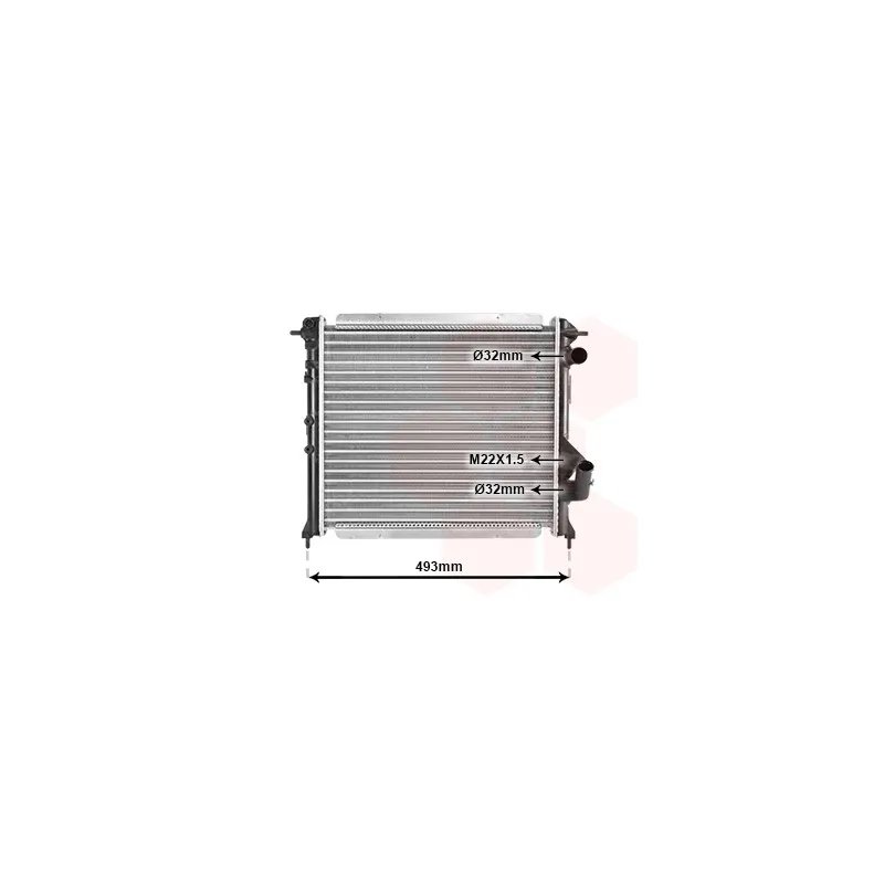 Radiateur, refroidissement du moteur VAN WEZEL 43002133