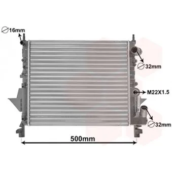 Radiateur, refroidissement du moteur VAN WEZEL 43002158