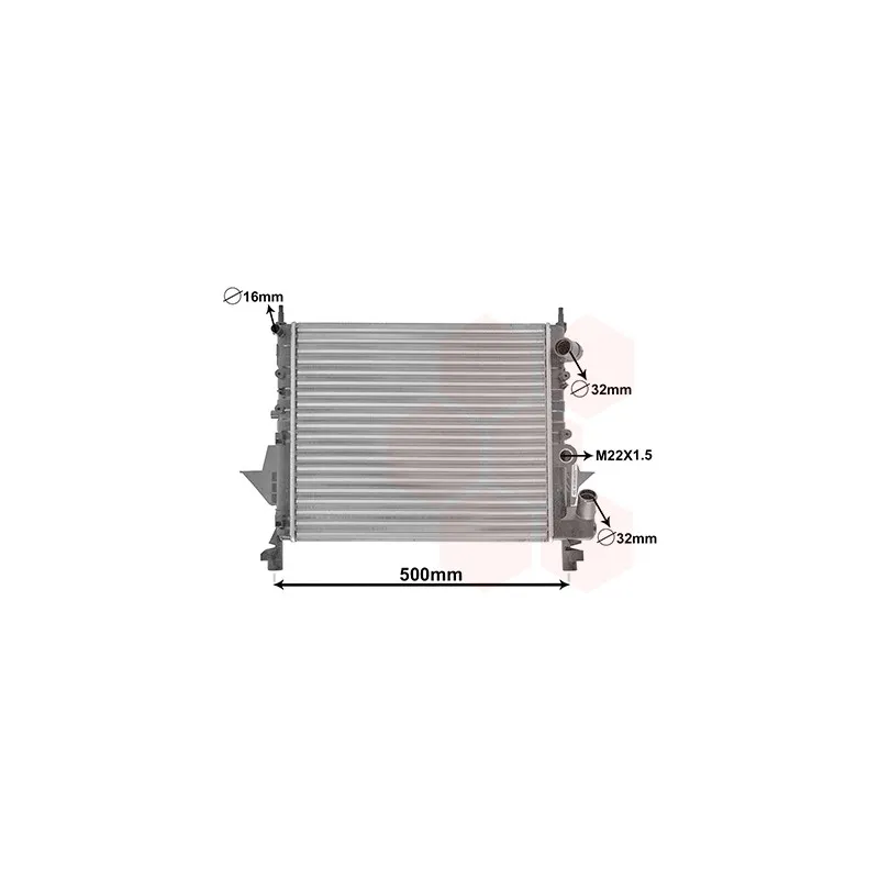 Radiateur, refroidissement du moteur VAN WEZEL 43002158