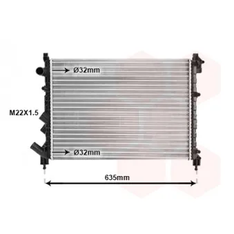 Radiateur, refroidissement du moteur VAN WEZEL 43002164
