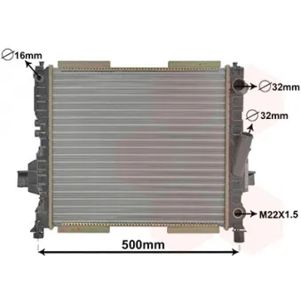 Radiateur, refroidissement du moteur VAN WEZEL 43002167