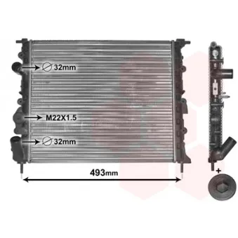 Radiateur, refroidissement du moteur VAN WEZEL 43002197