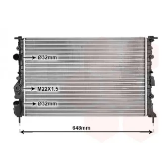 Radiateur, refroidissement du moteur VAN WEZEL 43002198