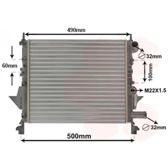 Radiateur, refroidissement du moteur VAN WEZEL 43002206