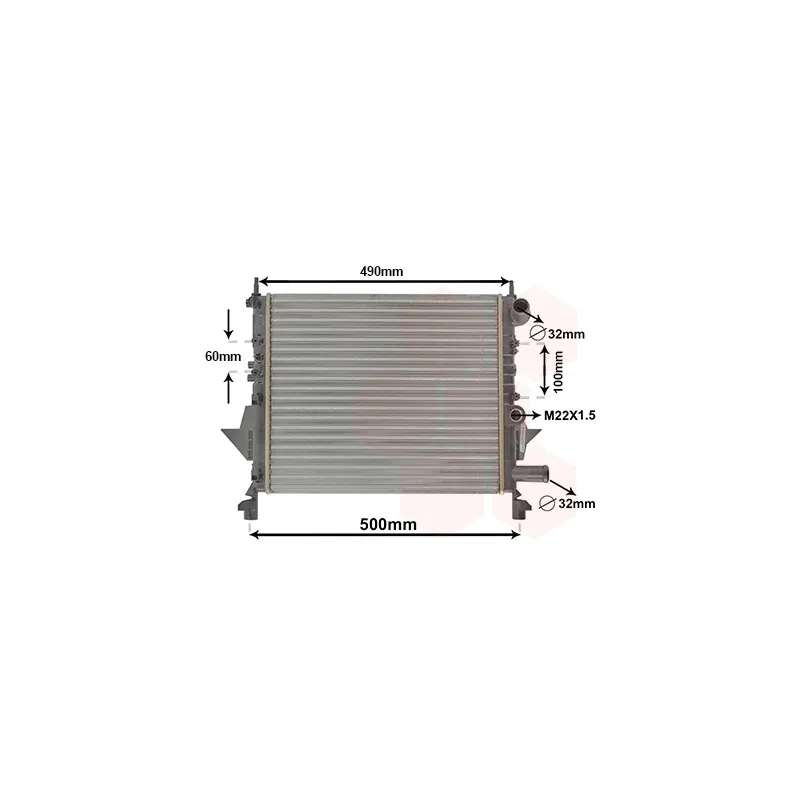 Radiateur, refroidissement du moteur VAN WEZEL 43002206
