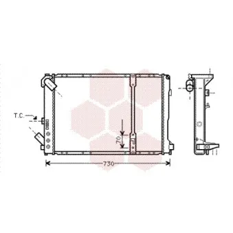Radiateur, refroidissement du moteur VAN WEZEL 43002208