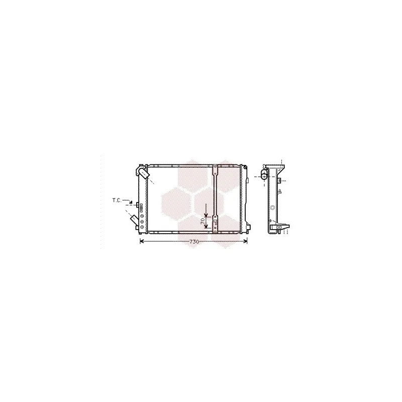 Radiateur, refroidissement du moteur VAN WEZEL 43002208