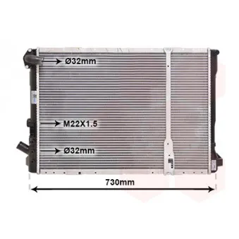 Radiateur, refroidissement du moteur VAN WEZEL 43002209