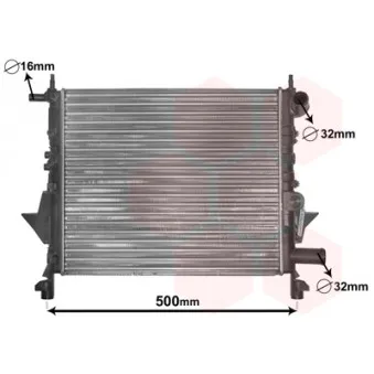 Radiateur, refroidissement du moteur VAN WEZEL 43002217