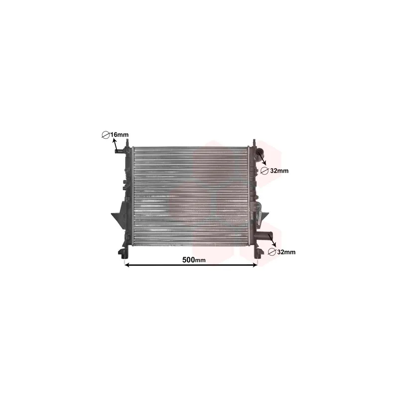 Radiateur, refroidissement du moteur VAN WEZEL 43002217