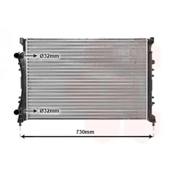 Radiateur, refroidissement du moteur VAN WEZEL 43002233