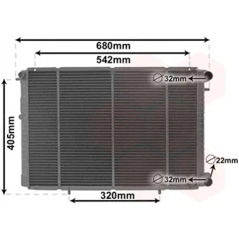 Radiateur, refroidissement du moteur VAN WEZEL 43002239
