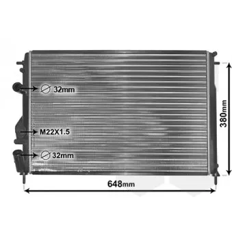 Radiateur, refroidissement du moteur VAN WEZEL 43002241