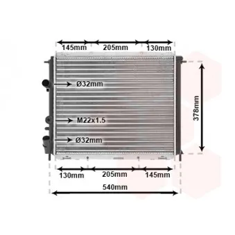 Radiateur, refroidissement du moteur VAN WEZEL 43002258